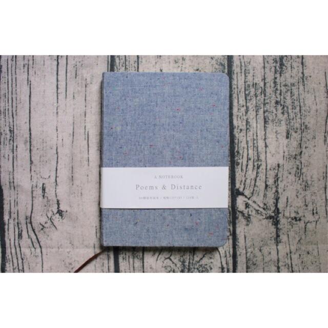 Sổ Tay Ghi Chép Ruột Kẻ Ngang Màu Denim Trơn Minimal - Fabric Notebook