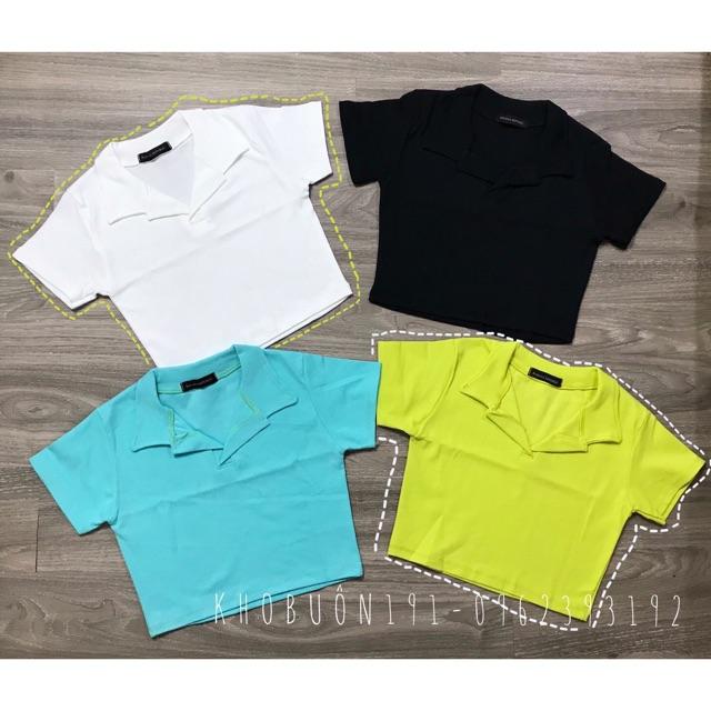 Áo Croptop Polo Basic Ngắn Tay