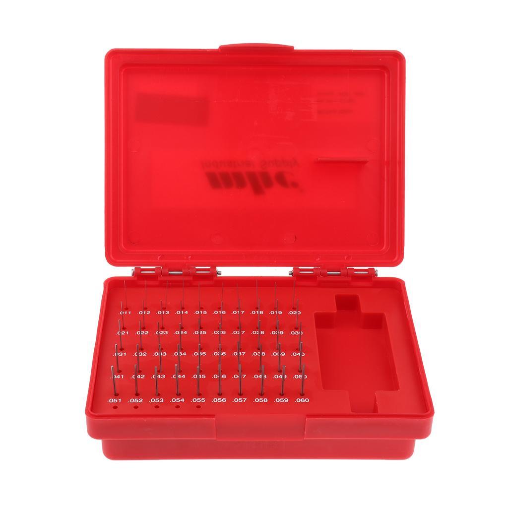 50pcs Pin Gauge 0.011-0.060inch Smooth Plug Gauge Hole Gage Set Measuring