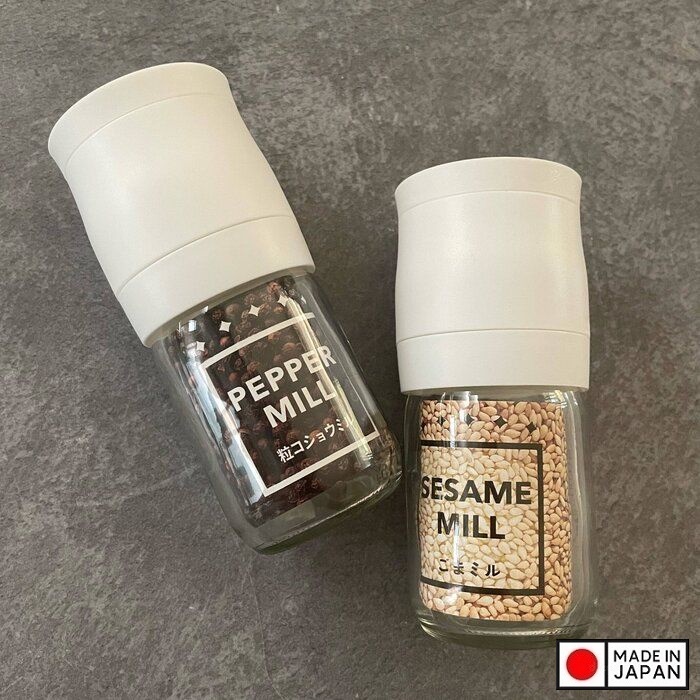 Lọ/ hũ xay tiêu cầm tay thủy tinh Echo Metal - Made in Japan