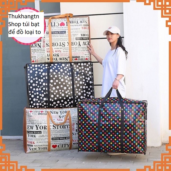 Túi bạt có dây kéo quai xách đựng đồ, kích thước 70*70*30 cm