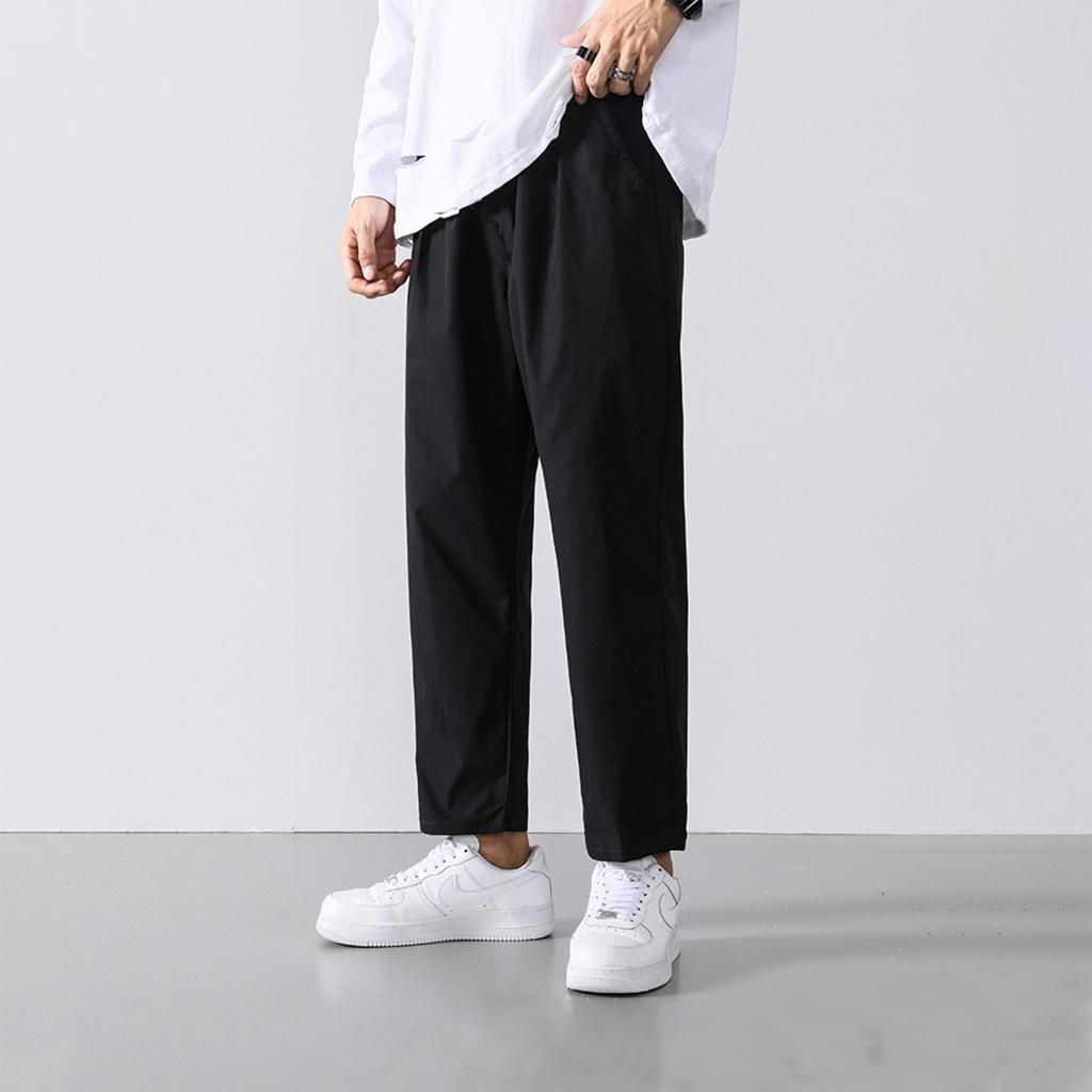Quần Baggy Kaki unisex N7 Basic nam nữ cạp chun ống rộng phong cách Hàn Quốc