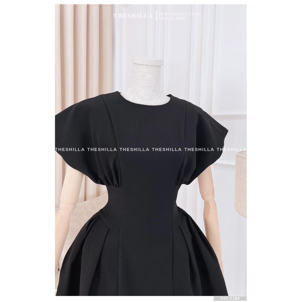 Váy thiết kế cao cấp màu đen tay cánh dơi chiết eo The Shilla - N05-53B9