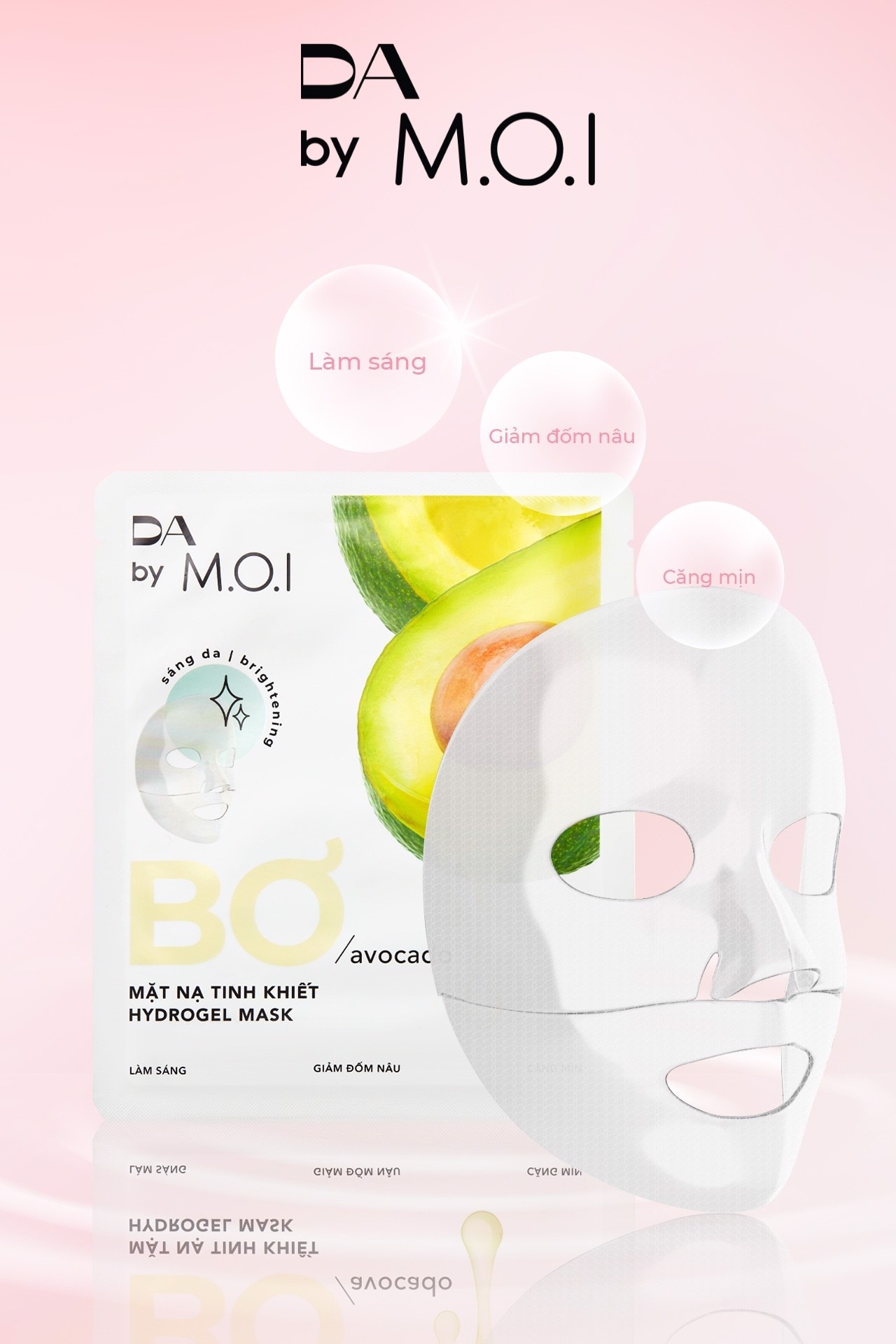 MẶT NẠ BƠ TINH KHIẾT. DA by M.O.I Avocado Hydrogel_Collagen. sáng da- dưỡng ẩm - trẻ hóa