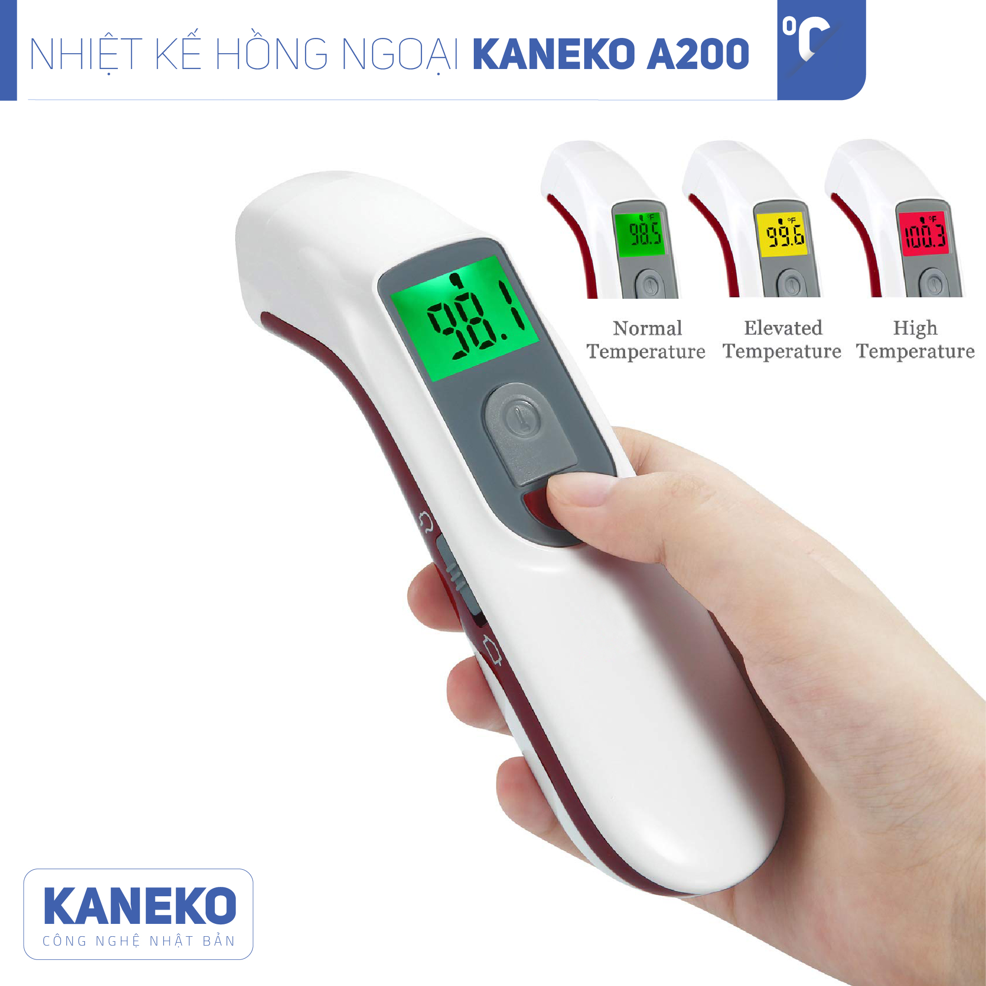 Nhiệt kế hồng ngoại KANEKO A200,Nhiệt kế cầm tay,Nhiệt kế đo trán,Nhiệt kế điện tử,Nhiệt kế đo độ sữa,Nhiệt kế đo nhiệt độ dành cho trẻ em,Máy đo thân nhiệt