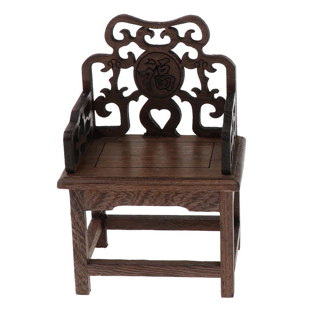 1/6 Dollhouse Miniature Chinese Tea Armchair Furniture Set