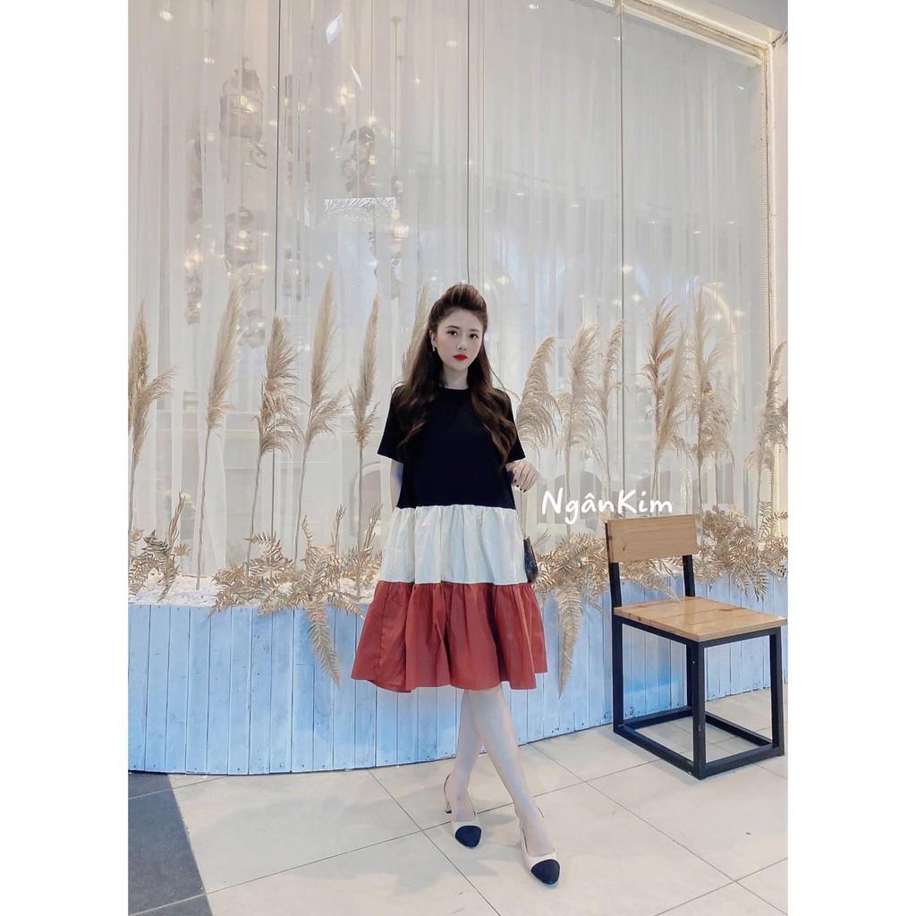 Váy bầu cotton pha von cao cấp thiết kế mới đẹp sang chảnh mặc đi làm đi chơi đều được