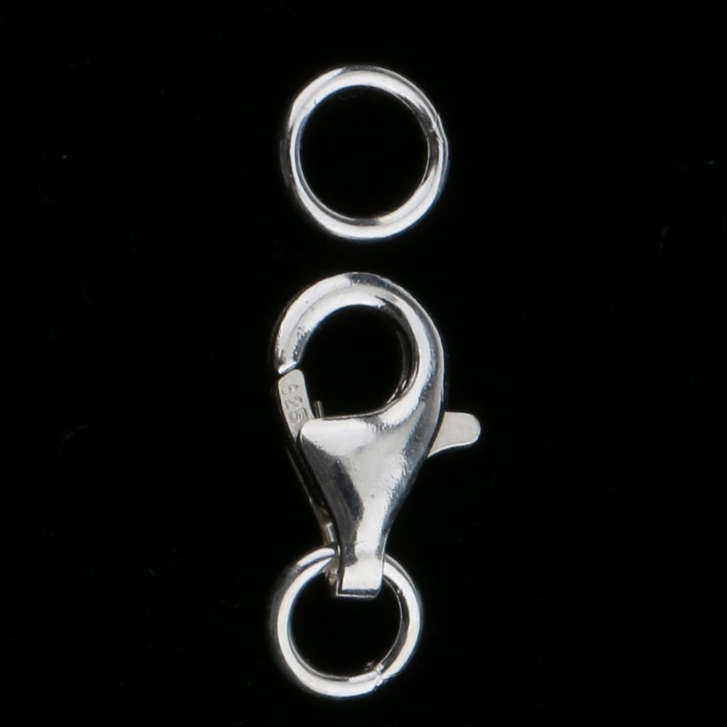 1 Piece 925 Sterling Lobster Claw Clasp with Jump DIY Craft 8mm