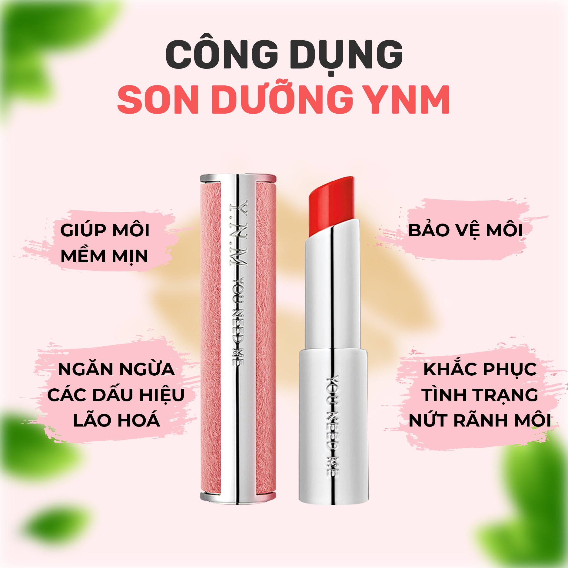 Son Dưỡng Lì Có Màu YNM Candy Pop Glow Melting Balm Pink Sunset 3g/ Đỏ Hồng