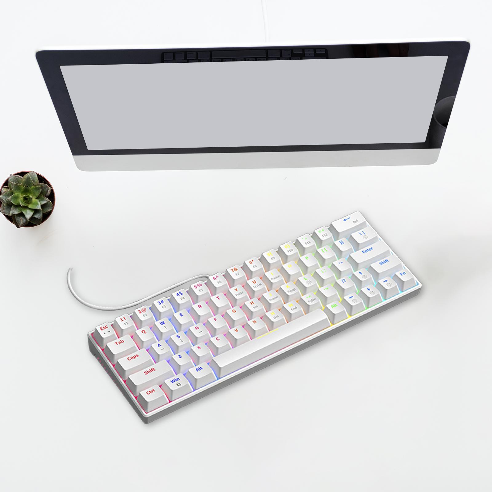 USB Wired Mechanical Keyboard USB Computer Keyboard RGB Backlight Portable Non Slip Pads High and Low Support Legs Office Keyboard 36 Keys