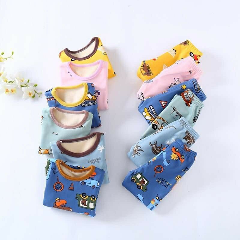 Năm bộ nỉ bông dài tay cho bé trai và bé gái