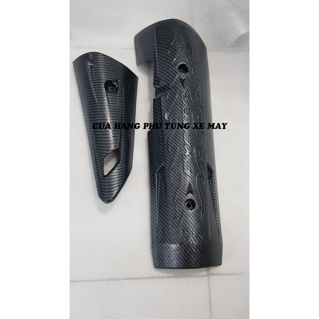 Trọn bộ ốp pô và ốp cổ pô cacbon dành cho xe Exciter 150