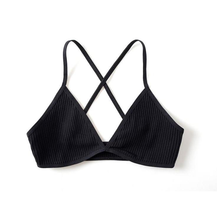 Áo Bralette Cotton Siêu Mỏng Dây Chéo Không Móc, Áo Lót Không Gọng Không Đệm Mềm Mịn Tự Nhiên Cá Tính B246