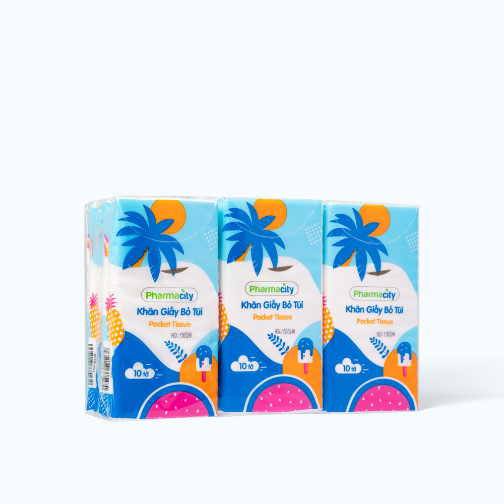 Khăn giấy bỏ túi Pharmacity Tropical Summer (Lốc 6 gói)