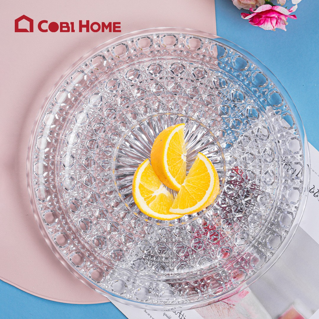 Khay dĩa trái cây bằng nhựa cao cấp, sử dụng trang trí bàn ăn