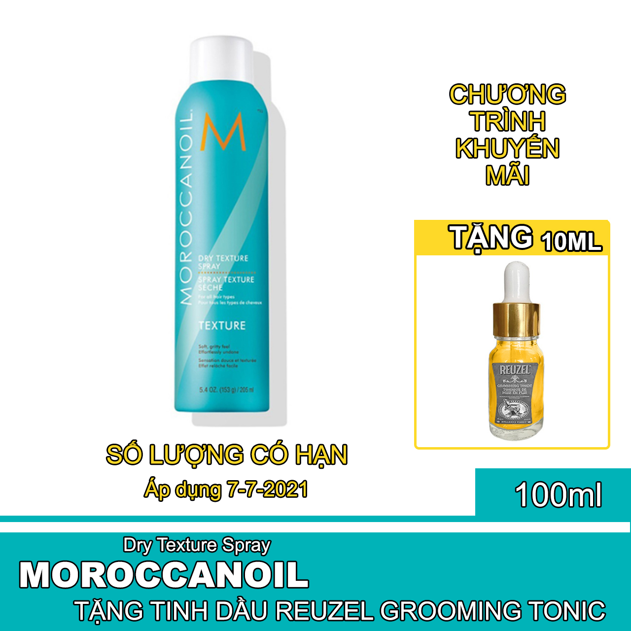 Keo Xịt Tóc Tạo Phồng Tự Nhiên Moroccanoil Dry Texture Spray 205ml - Chính hãng