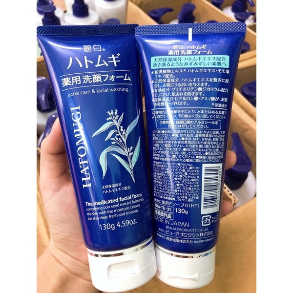Sữa Rữa Mặt Hatomugi Acne Care &amp; Facial Washing 130Gr (Xanh)