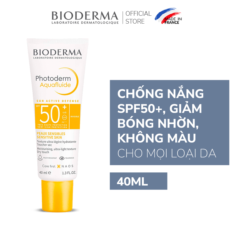 Kem chống nắng giảm bóng nhờn cho mọi loại da Photoderm Aquafluide SPF 50+ - 40ml [Không màu]