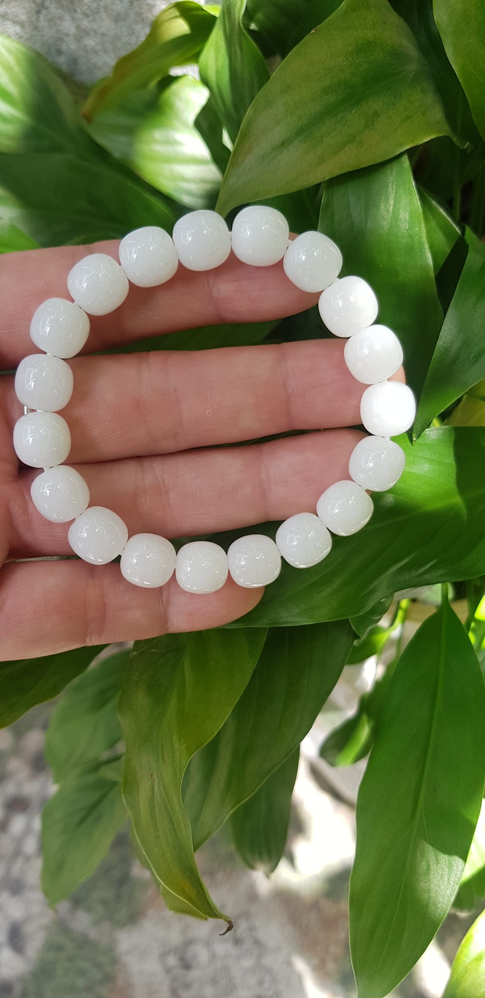 Vòng Tay Nữ Đá Ngọc Hoà Điền TRẮNG bầu Tự Nhiên Size 9li5 đẹp Màu Trắng sáng Nữ mệnh Kim Thủy Mang năng lượng tích cực may mắn tài lộc tốt công việc đeo đẹp xinh tay ạ