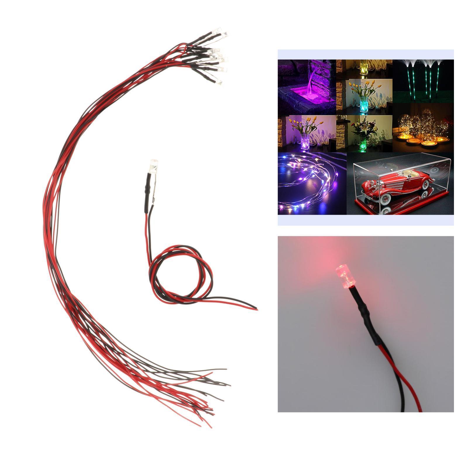 3mm Pre Wired LED DC 3-6V Mini Miro Lights Diodes DIY Model/