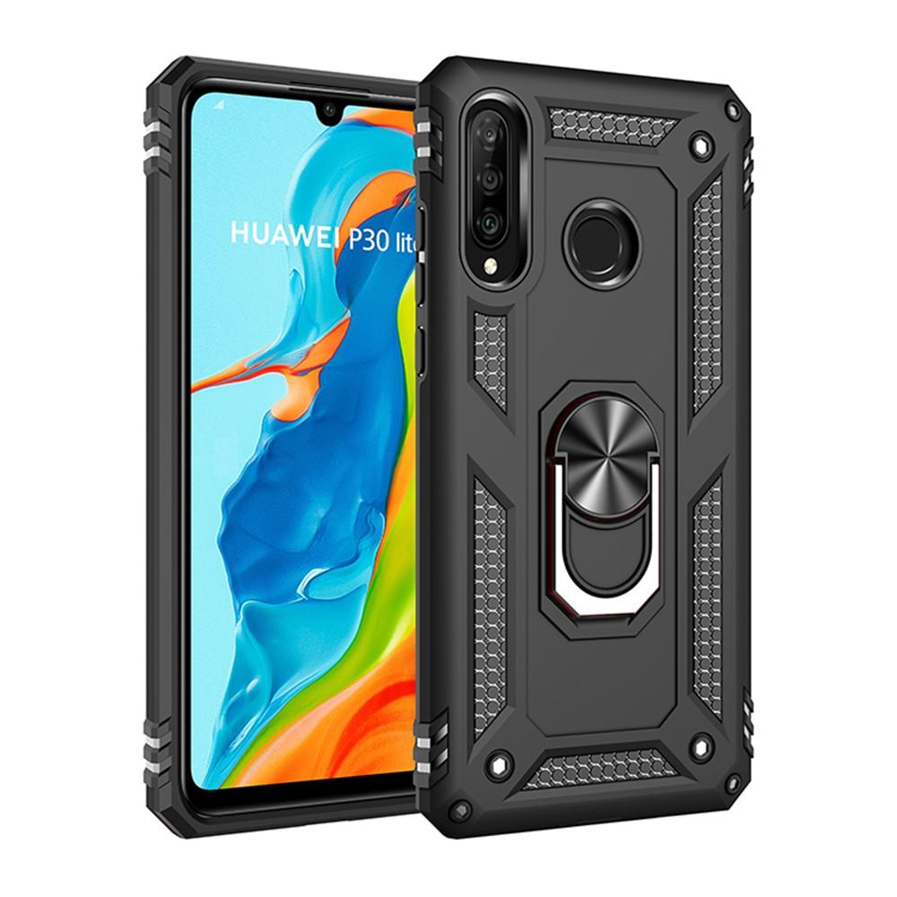 Ốp lưng cho Huawei Nova 3e P30 Lite Y7 Pro Y9 Prime 2019 chống sốc 2 lớp kèm nhẫn iring làm giá đỡ