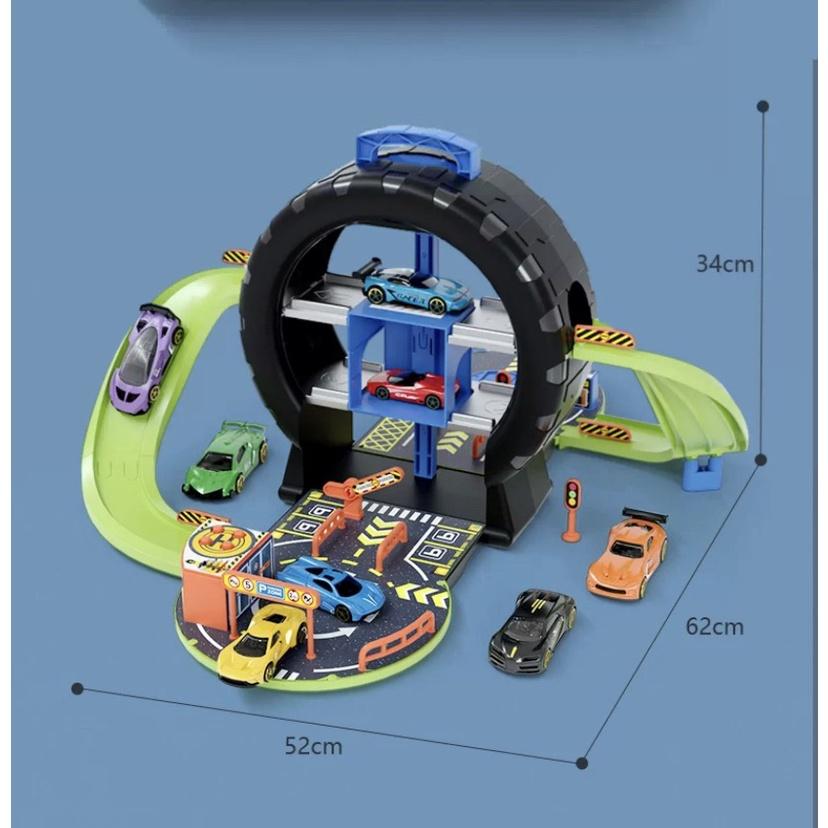 Đồ chơi bộ Lốp biến dạng bãi đậu xe thang nâng tự điều khiển xe trượt nhanh, xe đồ chơi trẻ em