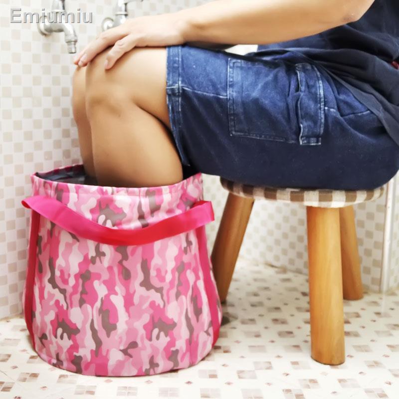 ✣▨Có thể gập lại xô di động du lịch chậu rửa ngâm chân ngoài trời