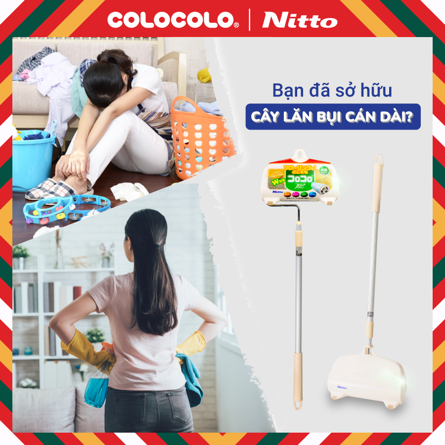 Cây Lăn Bụi Sàn Nhà Đa Năng Cán Dài COLOCOLO - Nhiều Màu