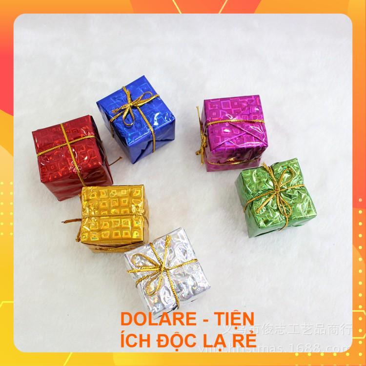 Set 6 hộp quà 5CM trang trí cây thông Noel, Hộp quà trang trí giáng sinh