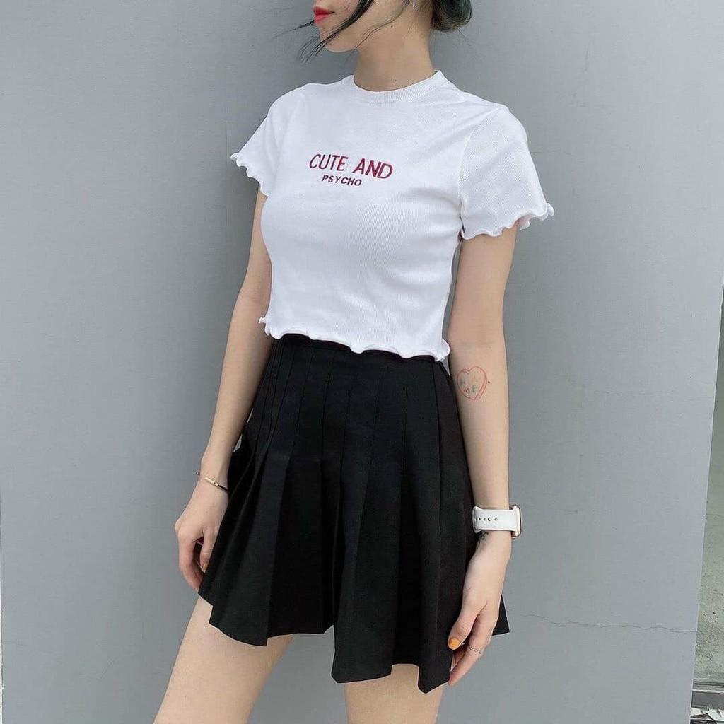 Áo - Croptop nhiều kiểu Polo Có Cổ 2 Màu Trắng Đen Siêu Đẹp, siêu xinh dành cho nữ ️️️