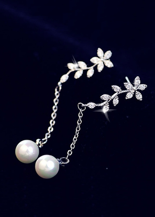 Bông tai hoa lá dáng dài