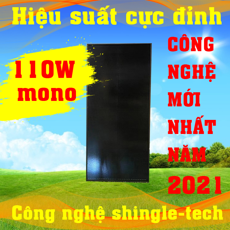 [CÔNG NGHỆ MỚI NHẤT HIỆN NAY - 110W MONO] tấm pin năng lượng mặt trời mono 110w cho hiệu suất cao, TẶNG KÈM JACK MC4