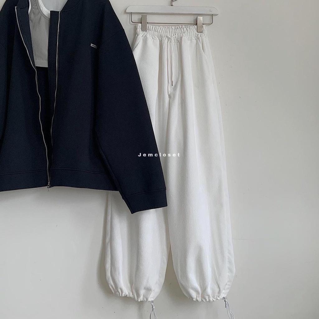 Quần Jogger Nữ Quần Thể Thao Phong Cách GOUS OFFICIAL Chất Nhung Gân Dây Rút Ống Thỏa Mái MEWA - 2721