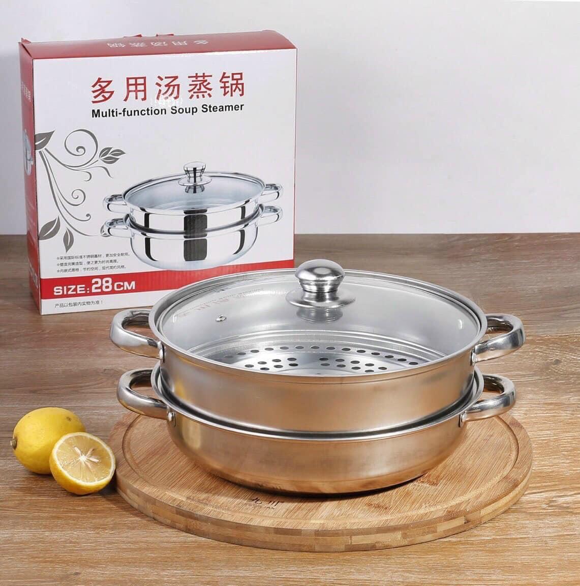 Nồi Hấp Inox 2 Tầng Size 28cm