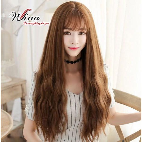 Tóc giả bấm dợn sóng mái thưa W-114