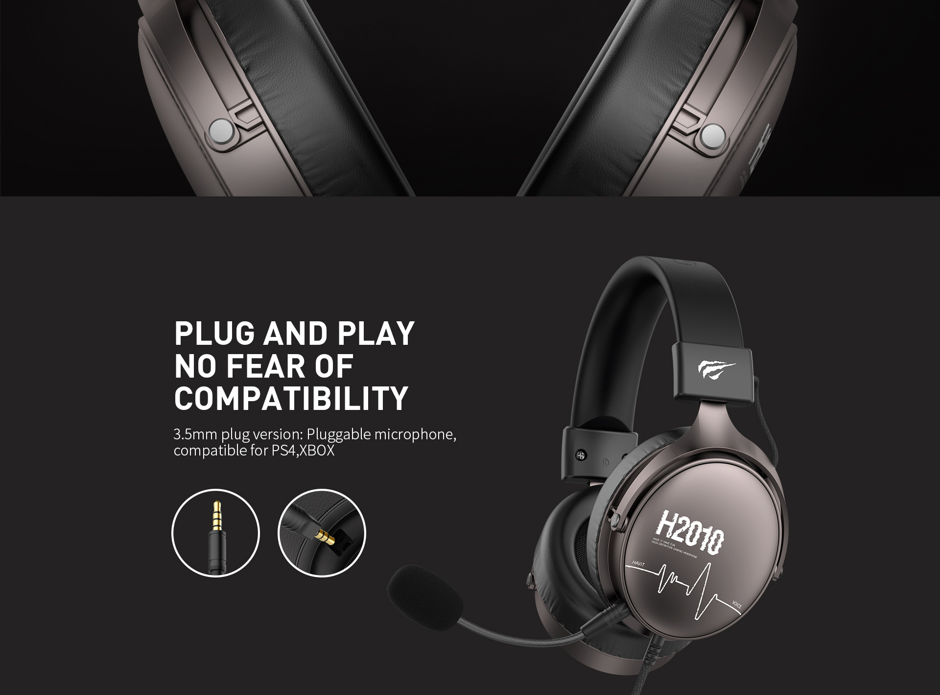 Tai Nghe Gaming Headphone HAVIT H2010D, Driver 50mm, Thiết Kế Khung Thép, Mic Khử Ồn- Hàng Chính Hãng