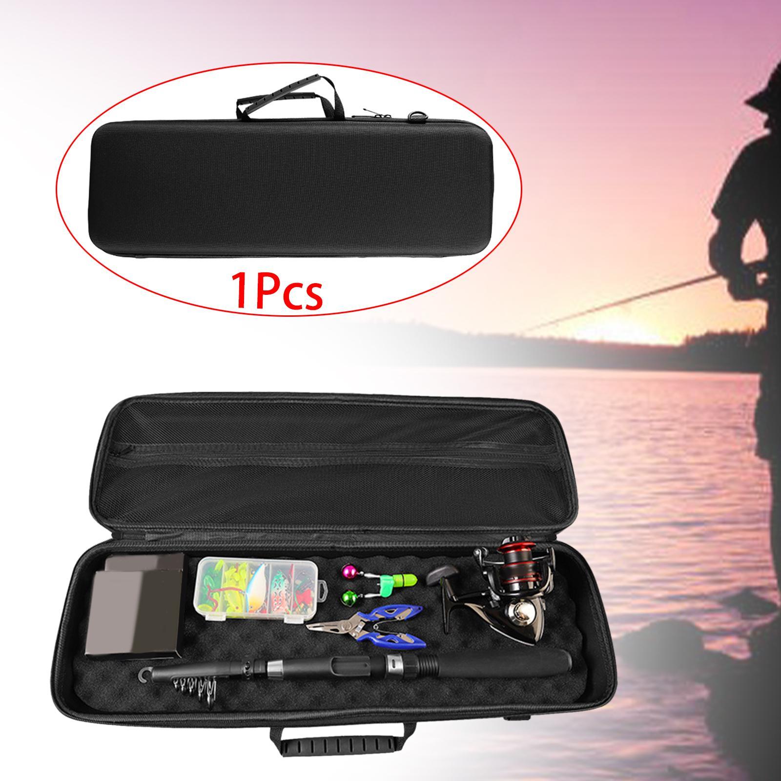 Fishing Rod Reel Bag Travel Carry Case EVA Lightweight Sturdy Gear Container Equipment Fishing Tackle Storage Case Fishing Pole Storage Bag