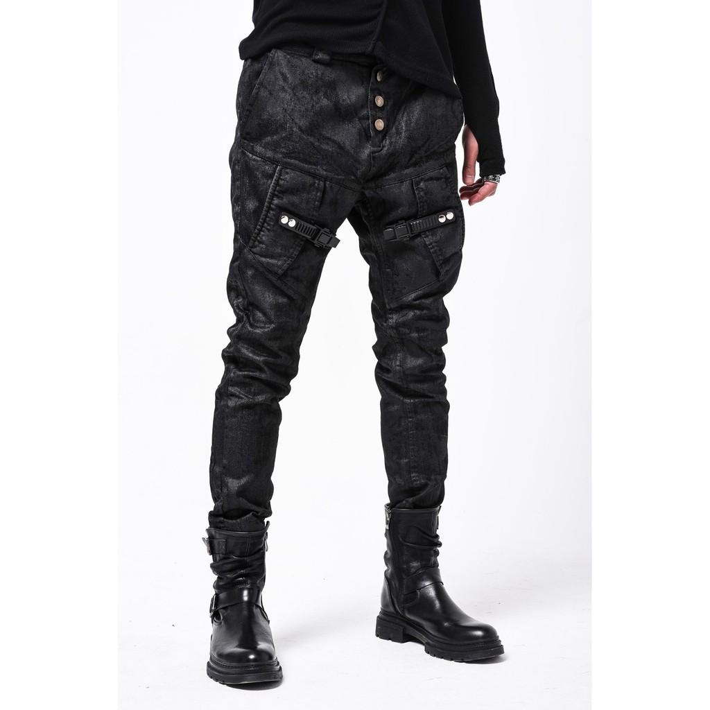 Quần Dài Nam 12.DESTINY Chi Tiết Khoá Đối Xứng Khoẻ Khoắn Chất Liệu Jeans Waxed Nhập Khẩu Màu Đen (THIẾT KẾ ĐỘC QUYỀN)