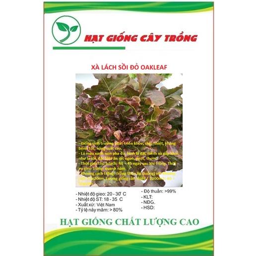 Hạt giống rau xà lách sồi đỏ OAKLEAF CT105 - Gói 2gram