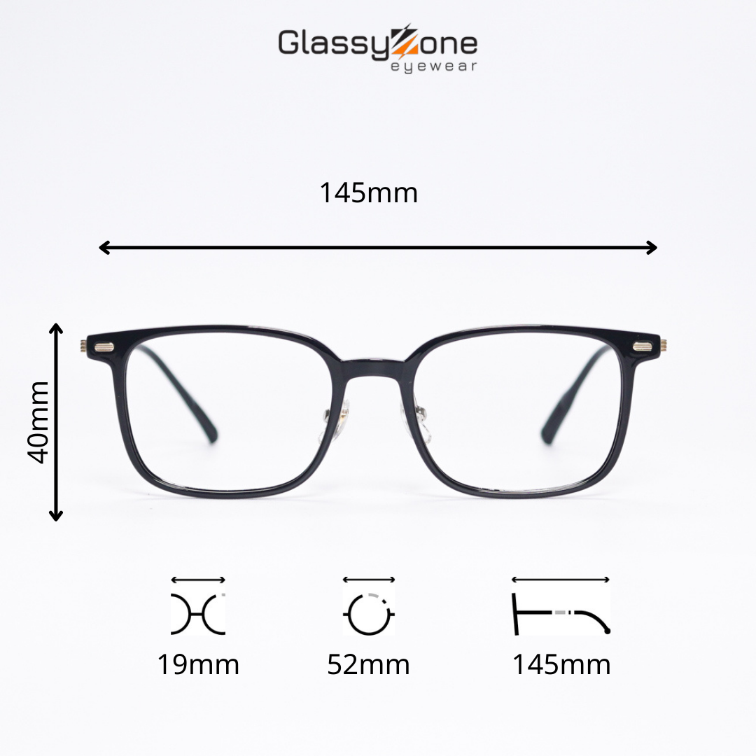Gọng kính cận, Mắt kính giả cận nhựa dẻo Form chữ nhật Uniex Nam Nữ Aneurin - GlassyZone