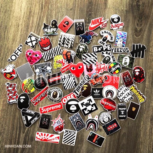 Sticker Hypebeast Bape Offwhite - Dán Trang Trí - Chất Liệu PVC Cán Màng Chất Lượng Cao Chống Nước, Chống Nắng, Không Bong Tróc Phai Màu
