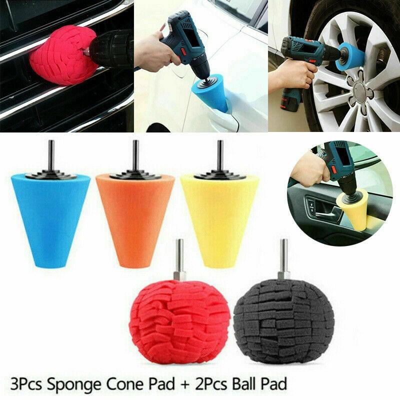 Set 5 miếng xốp hình nón đánh bóng xe hơi