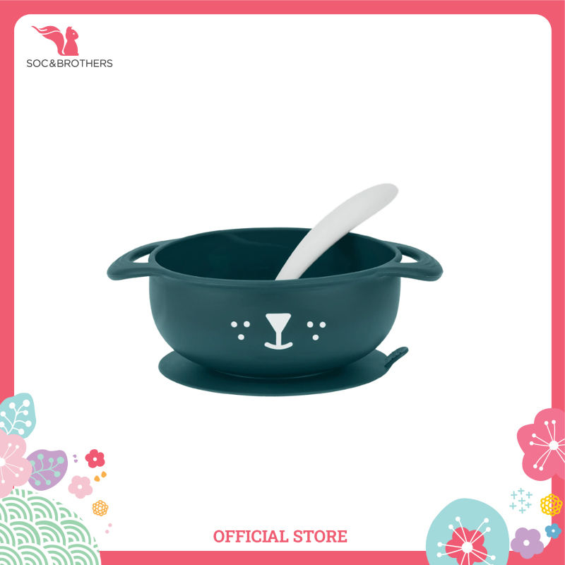 Set bát &amp; thìa ăn dặm cho bé Tast'isy Kit BABYMOOV màu xanh