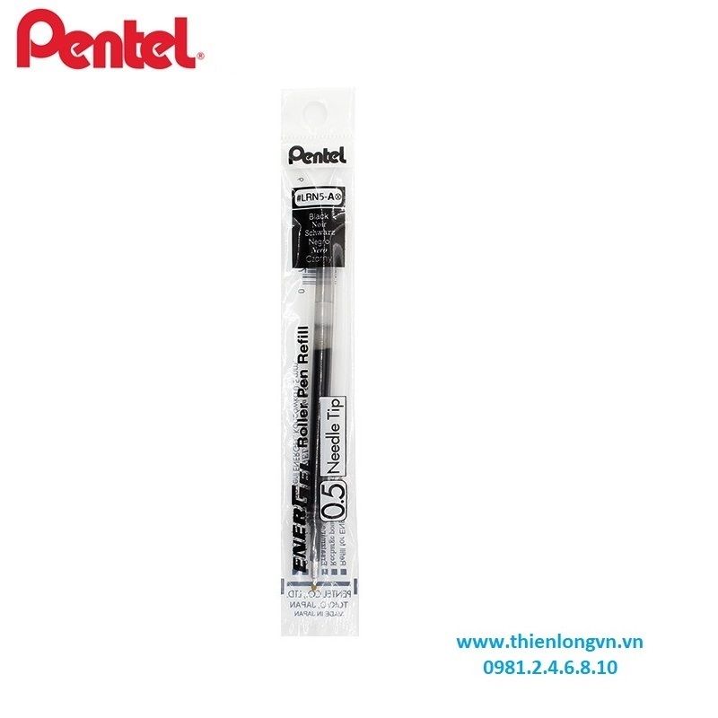 Combo 5 Ruột bút nước energel Pentel LRN5 màu đen 0.5mm