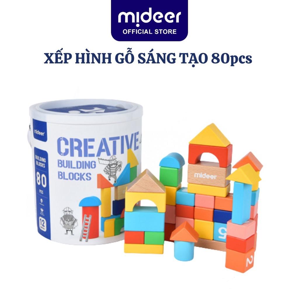 Đồ Chơi Xếp Hình Gỗ Thông minh Cho bé Sáng Tạo Creative Building Blocks Mideer