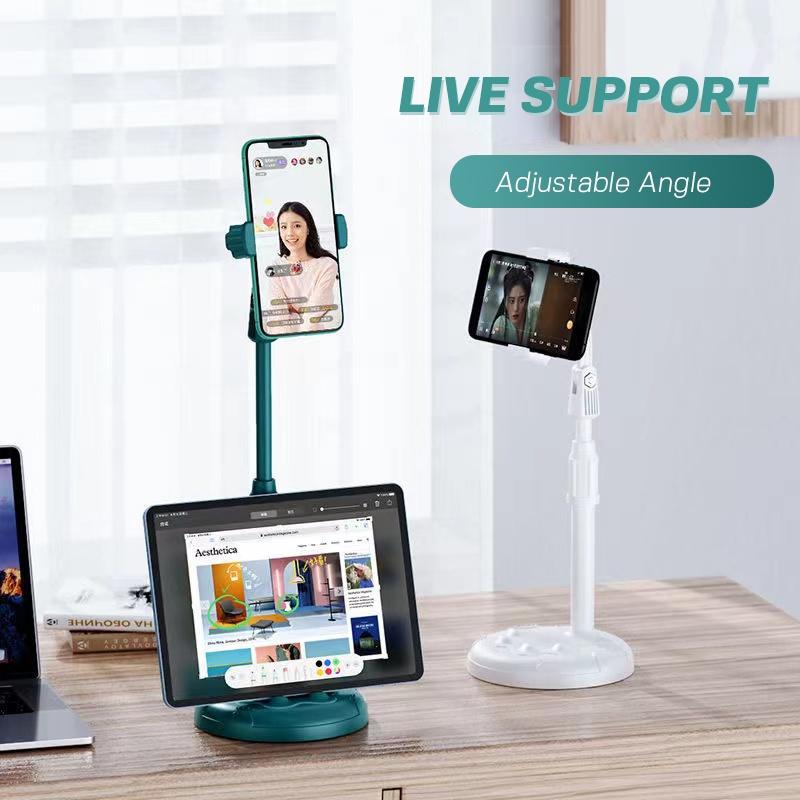 Giá đỡ điện thoại di động Goojodoq để bàn xoay 360 độ có thể điều chỉnh độ cao hai chức năng để đặt máy tính bảng