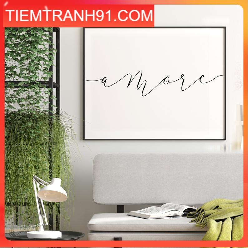 Tranh in cao cấp | Typography-Amore Printable Art, Amore Sign 37 , tranh canvas giá rẻ
