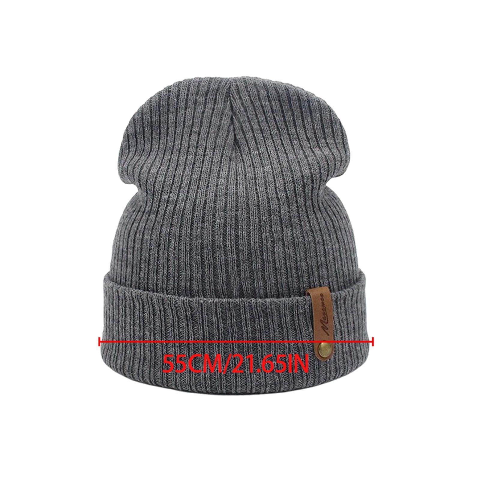 Winter Beanie Hat Slouchy Baggy Beanie Warm Thermal for Ski Black