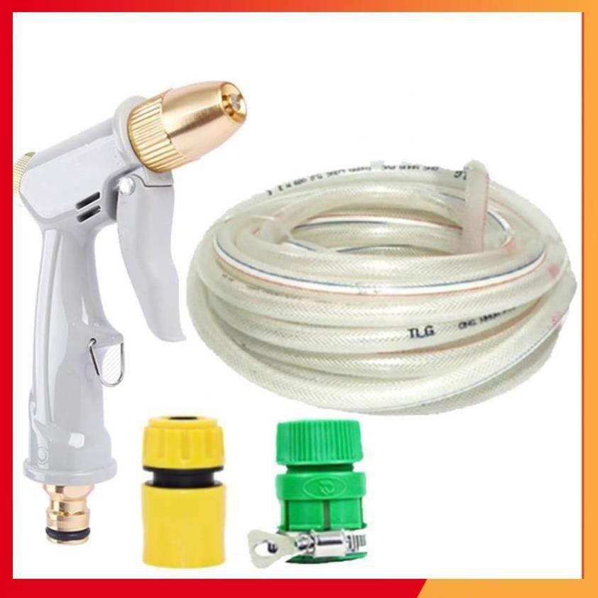 Bộ dây vòi xịt nước rửa xe, tưới cây tăng áp 3 lần, loại 3-5m 206846