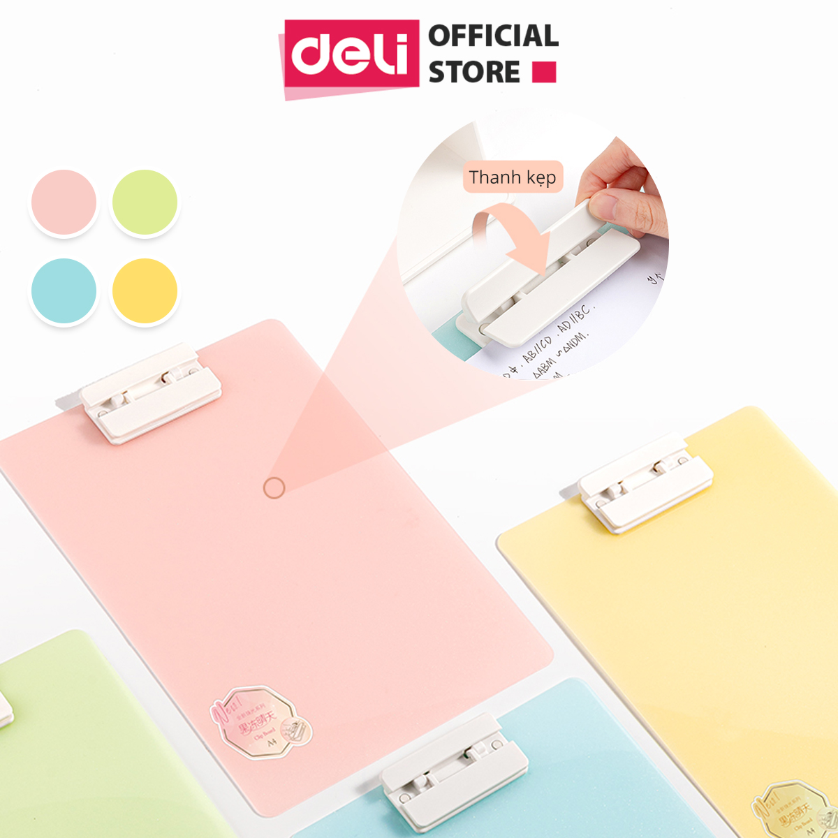 Bìa Cứng Kẹp Giấy Tài Liệu Hồ Sơ Trình Ký Deli A4 Cao Cấp - Bìa Kẹp Học Sinh Văn Phòng - Sắp Xếp Giấy Tờ Tiện Lợi - Xanh Lá